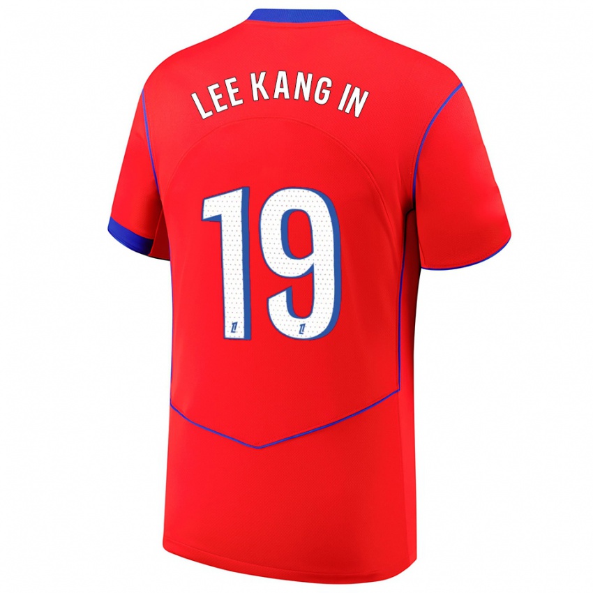 ילדים קאנג-אין לי #19 אדום כחול לבן ג'רזי קיט שלישי 2025/26 חולצה קצרה