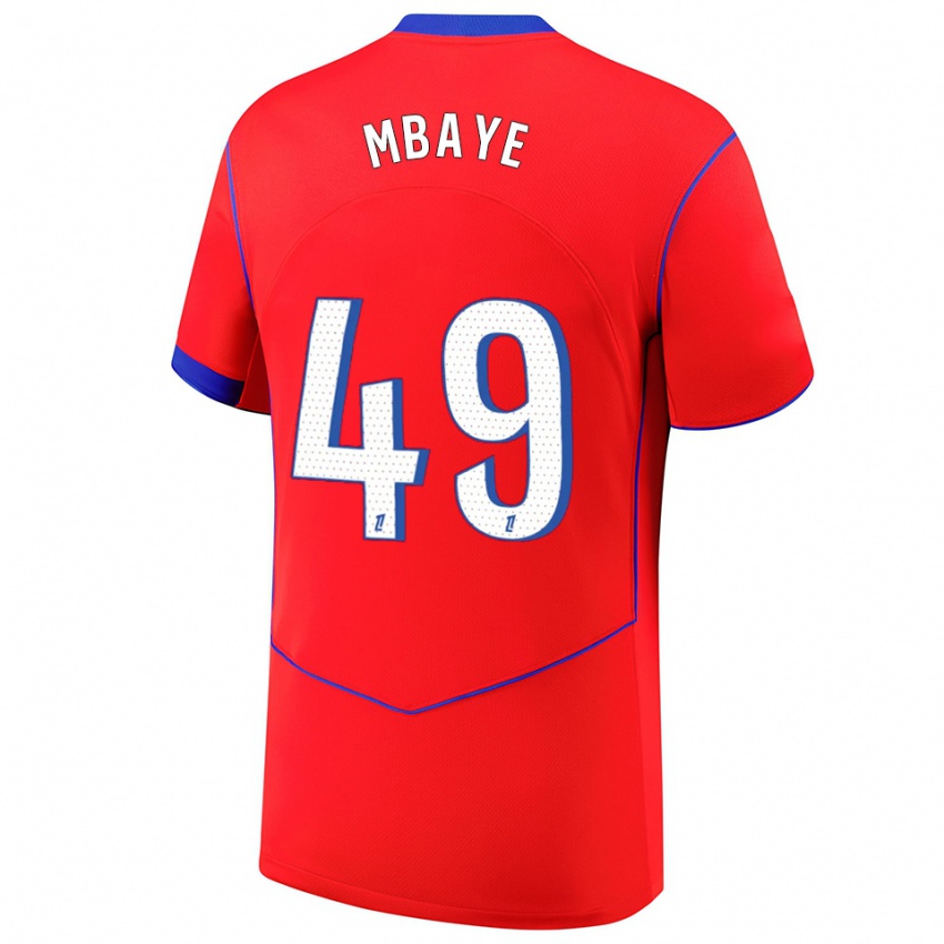 ילדים איברהים אמבאייה #49 אדום כחול לבן ג'רזי קיט שלישי 2025/26 חולצה קצרה