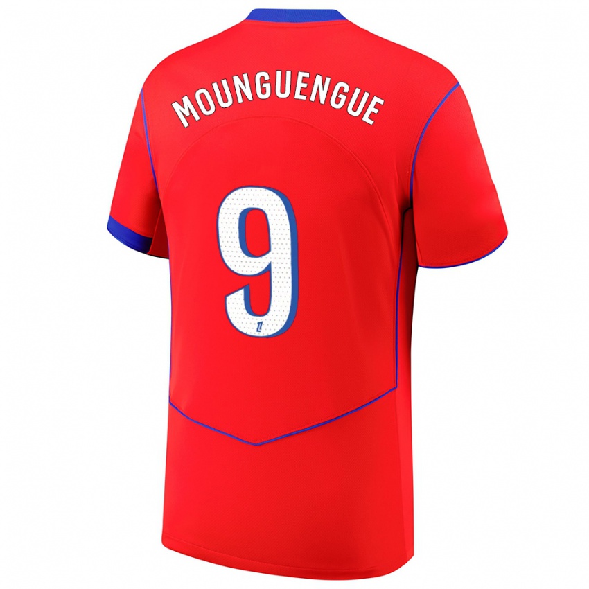 ילדים Pierre Mounguengue #9 אדום כחול לבן ג'רזי קיט שלישי 2025/26 חולצה קצרה