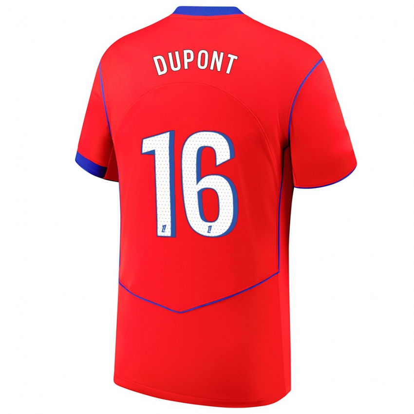 ילדים Raphaël Dupont #16 אדום כחול לבן ג'רזי קיט שלישי 2025/26 חולצה קצרה