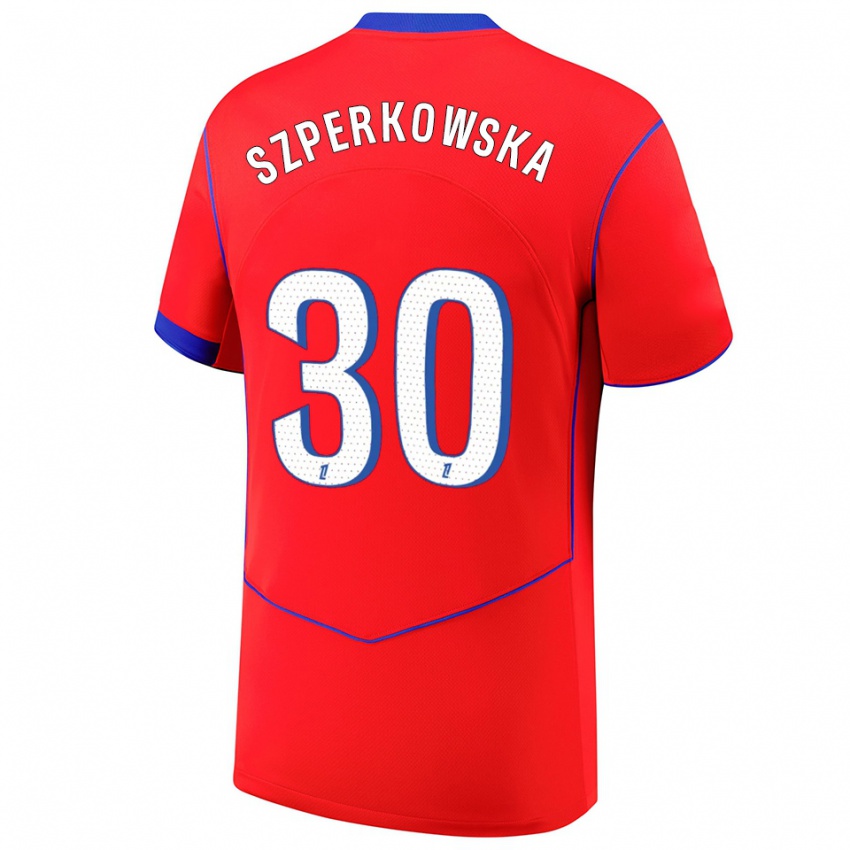 ילדים Oliwia Szperkowska #30 אדום כחול לבן ג'רזי קיט שלישי 2025/26 חולצה קצרה