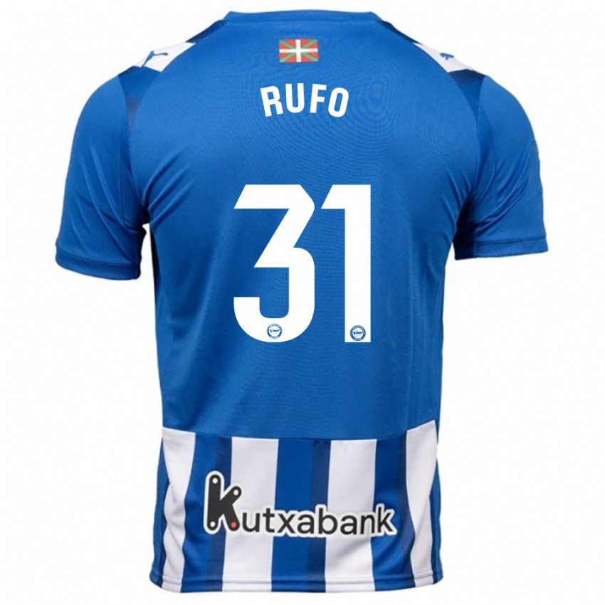 גברים Dennis Rufo #31 כחול לבן ג'רזי ביתית 2025/26 חולצה קצרה