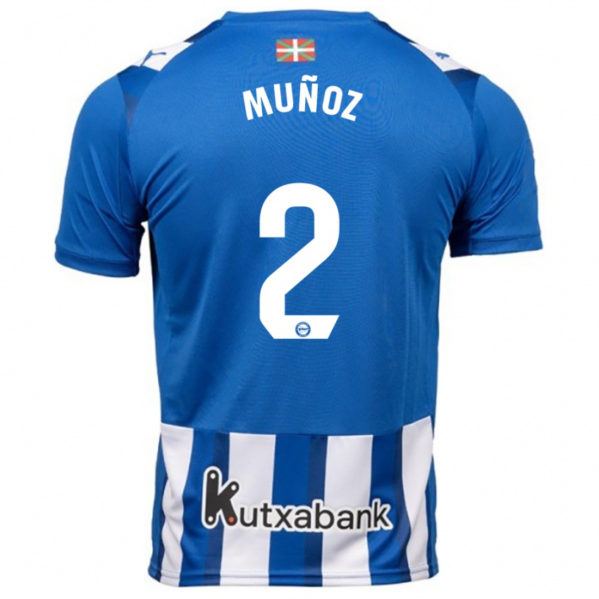 גברים Egoitz Muñoz #2 כחול לבן ג'רזי ביתית 2025/26 חולצה קצרה