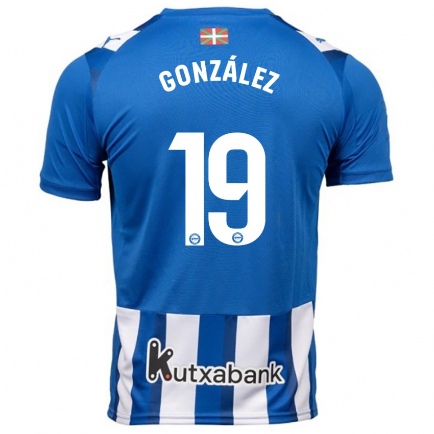 גברים Aimar González #19 כחול לבן ג'רזי ביתית 2025/26 חולצה קצרה
