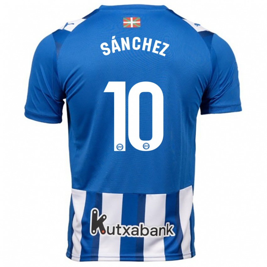 גברים Ander Sánchez #10 כחול לבן ג'רזי ביתית 2025/26 חולצה קצרה