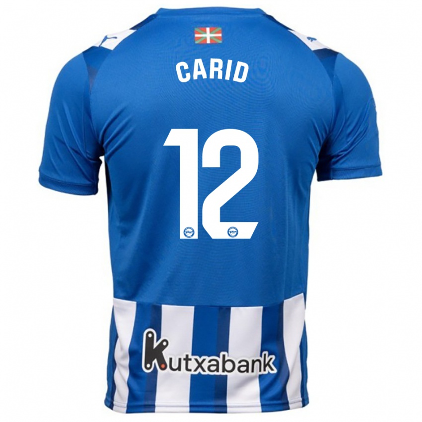 גברים Andrea Carid #12 כחול לבן ג'רזי ביתית 2025/26 חולצה קצרה