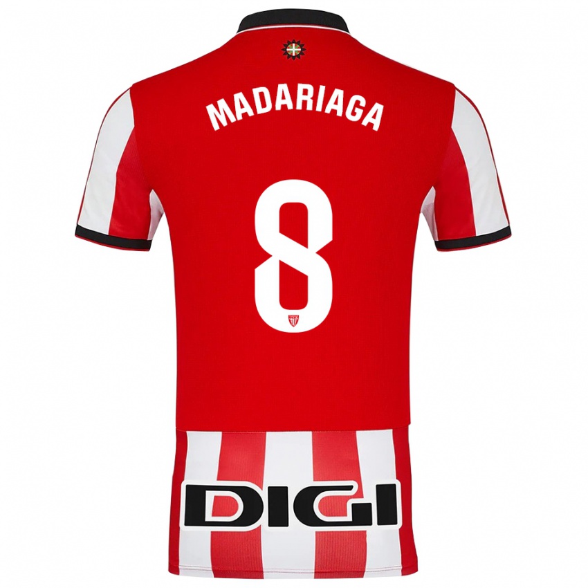 גברים Joan Madariaga #8 אדום לבן ג'רזי ביתית 2025/26 חולצה קצרה