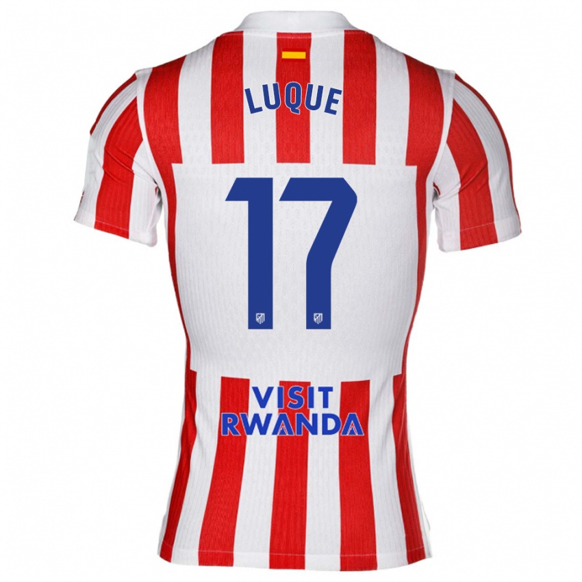 גברים Iker Luque #17 אדום לבן ג'רזי ביתית 2025/26 חולצה קצרה