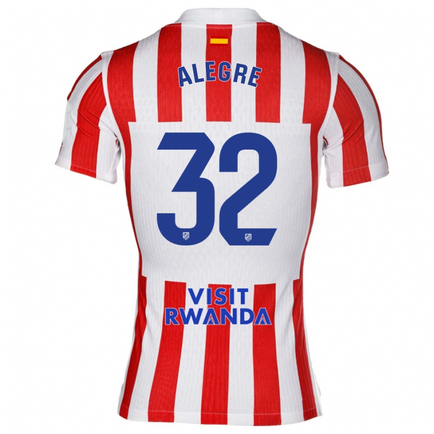 גברים Juan Alegre #32 אדום לבן ג'רזי ביתית 2025/26 חולצה קצרה