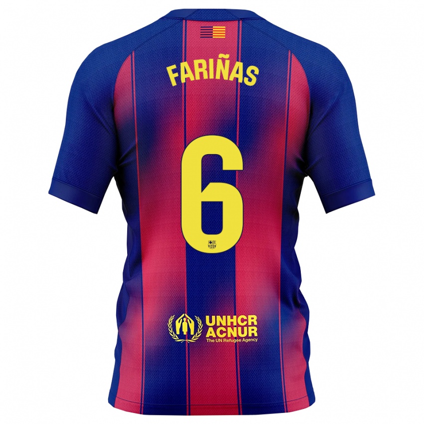 גברים בריאן פאריניאס #6 כחול אדום ג'רזי ביתית 2025/26 חולצה קצרה