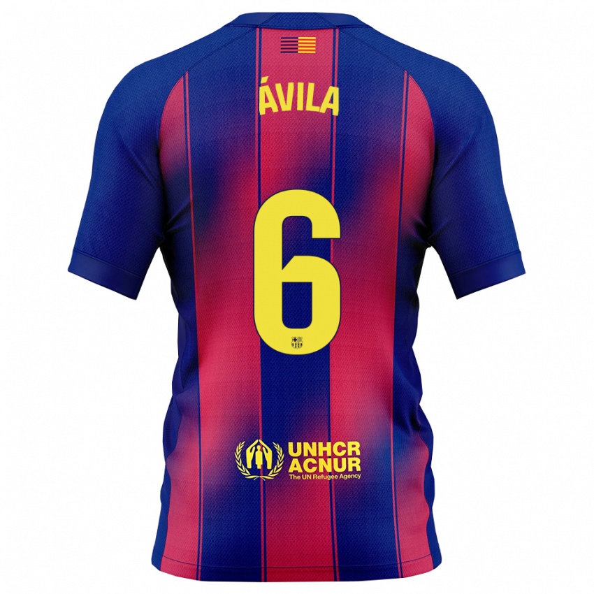 גברים Dani Ávila #6 כחול אדום ג'רזי ביתית 2025/26 חולצה קצרה