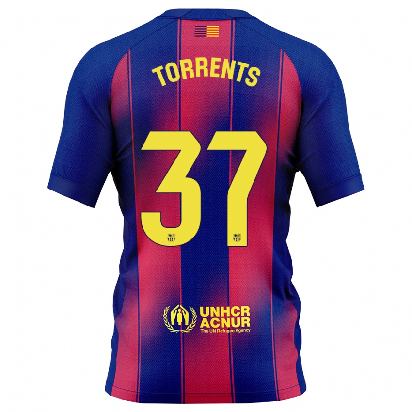 גברים Jofre Torrents #37 כחול אדום ג'רזי ביתית 2025/26 חולצה קצרה