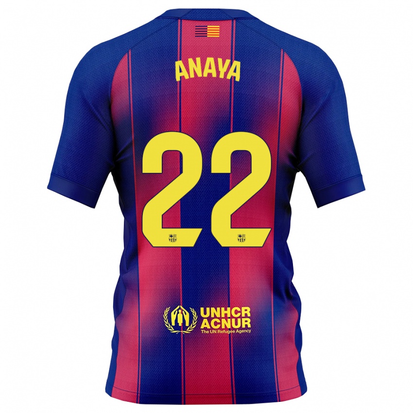 גברים ג'ואן אנאיה #22 כחול אדום ג'רזי ביתית 2025/26 חולצה קצרה