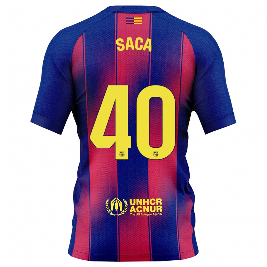 גברים ליאו סאקה #40 כחול אדום ג'רזי ביתית 2025/26 חולצה קצרה