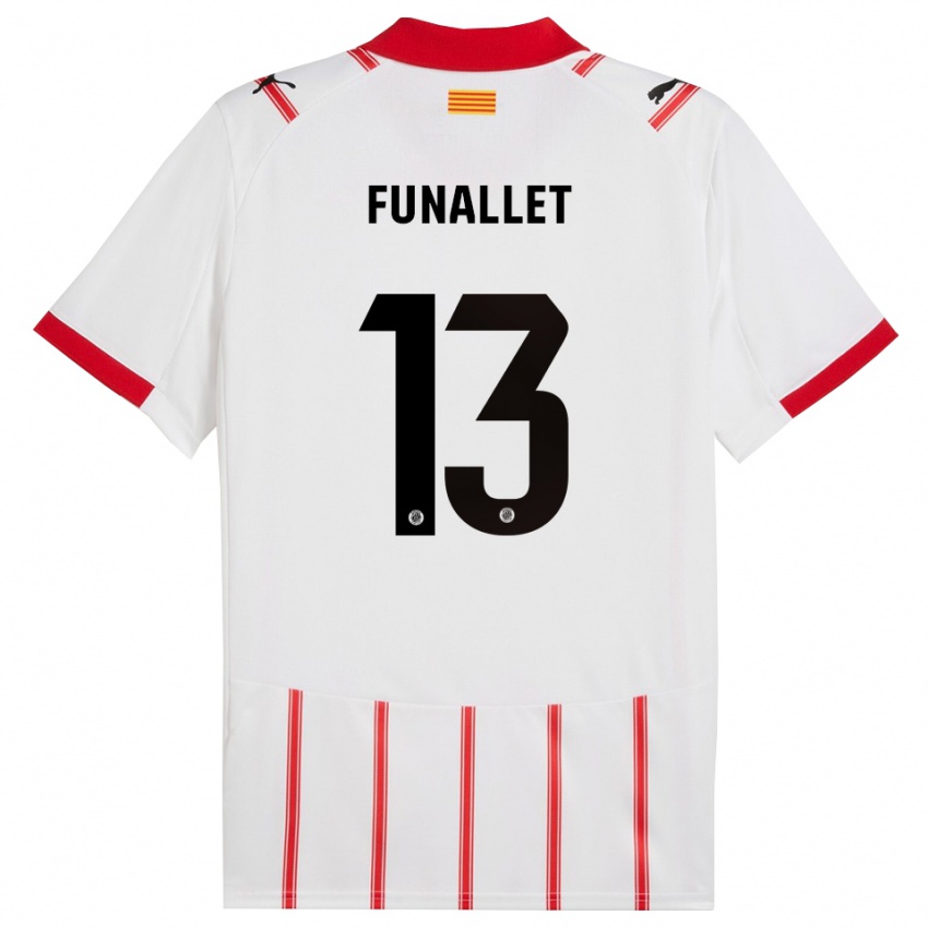 גברים Pau Funallet #13 לבן אדום ג'רזי ביתית 2025/26 חולצה קצרה