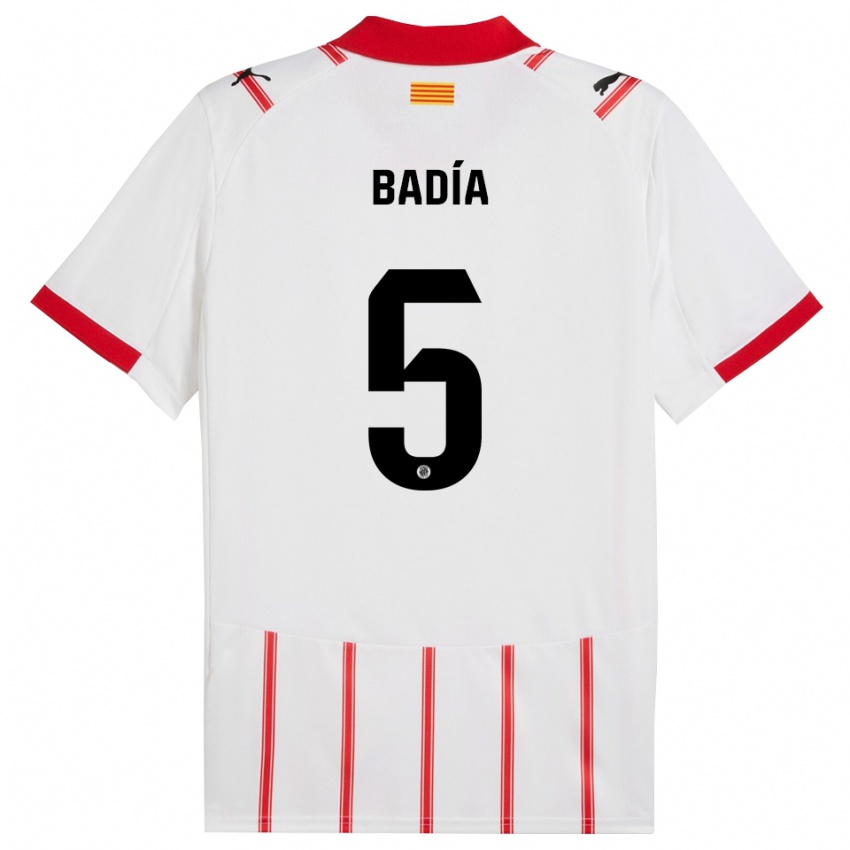 גברים Guillem Badía #5 לבן אדום ג'רזי ביתית 2025/26 חולצה קצרה