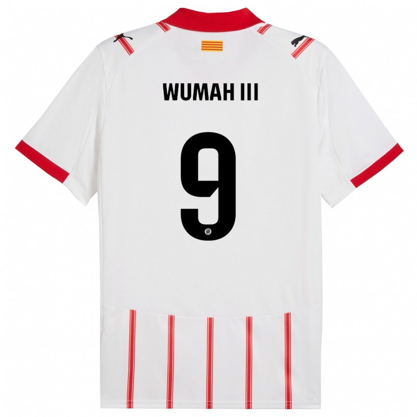 גברים Edward Wumah Iii #9 לבן אדום ג'רזי ביתית 2025/26 חולצה קצרה