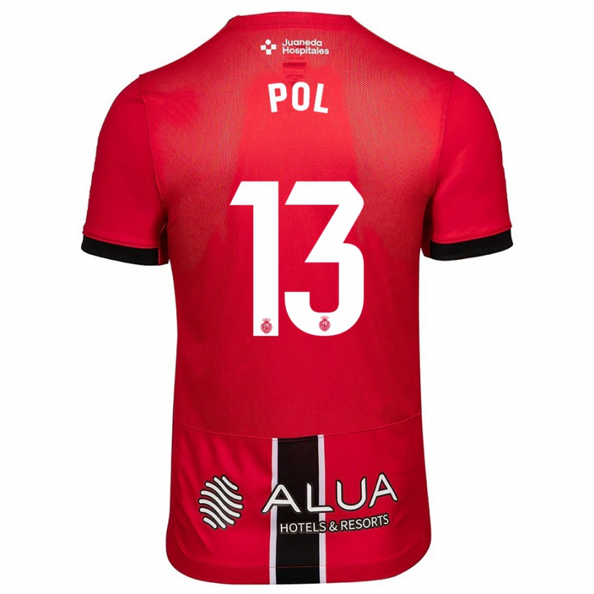 גברים Joan Pol #13 אדום שחור ג'רזי ביתית 2025/26 חולצה קצרה