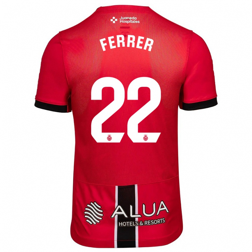 גברים David Ferrer #22 אדום שחור ג'רזי ביתית 2025/26 חולצה קצרה