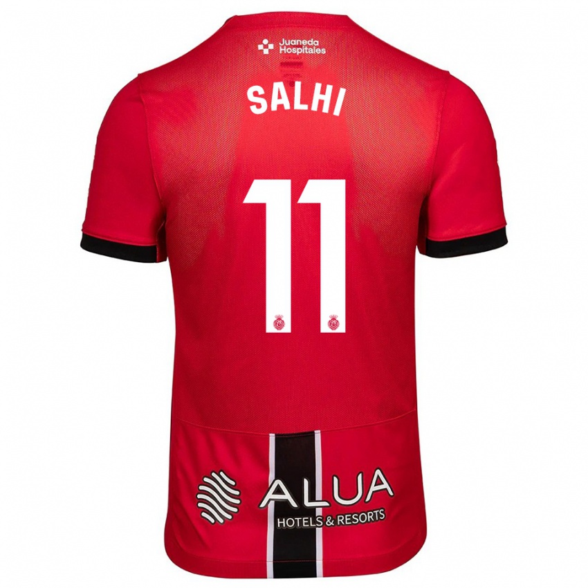 גברים Iliesse Salhi #11 אדום שחור ג'רזי ביתית 2025/26 חולצה קצרה