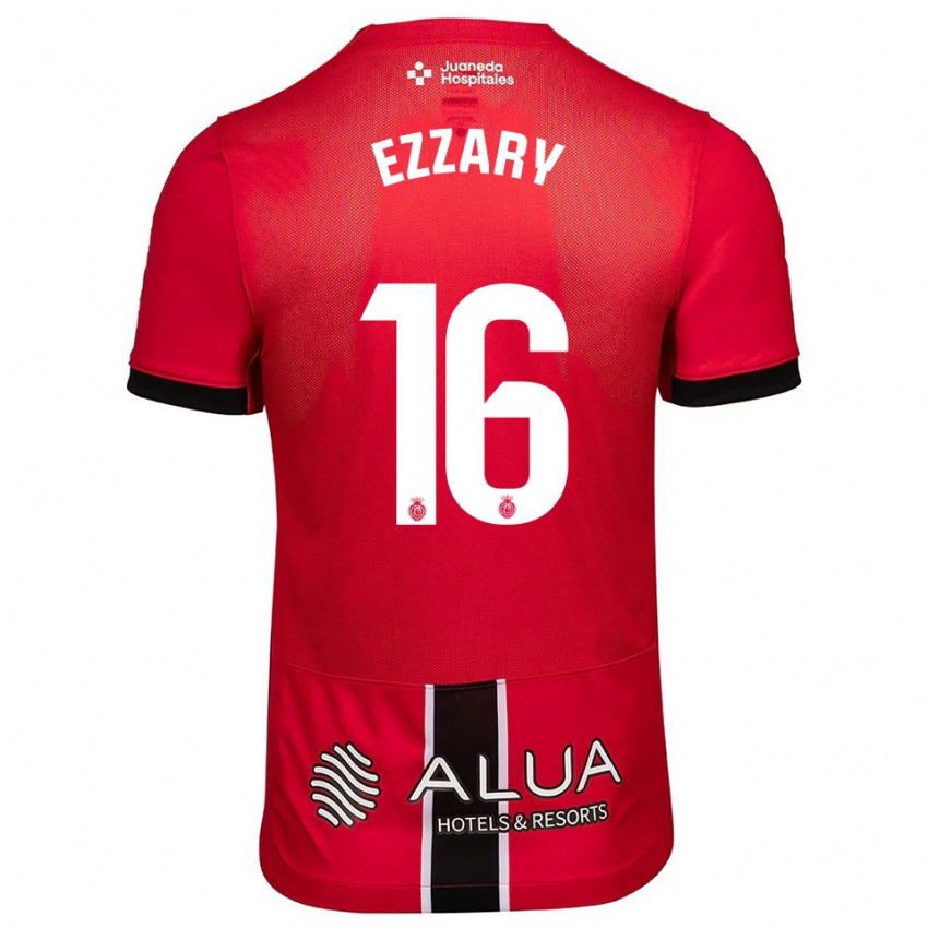גברים Ismael Ezzary #16 אדום שחור ג'רזי ביתית 2025/26 חולצה קצרה