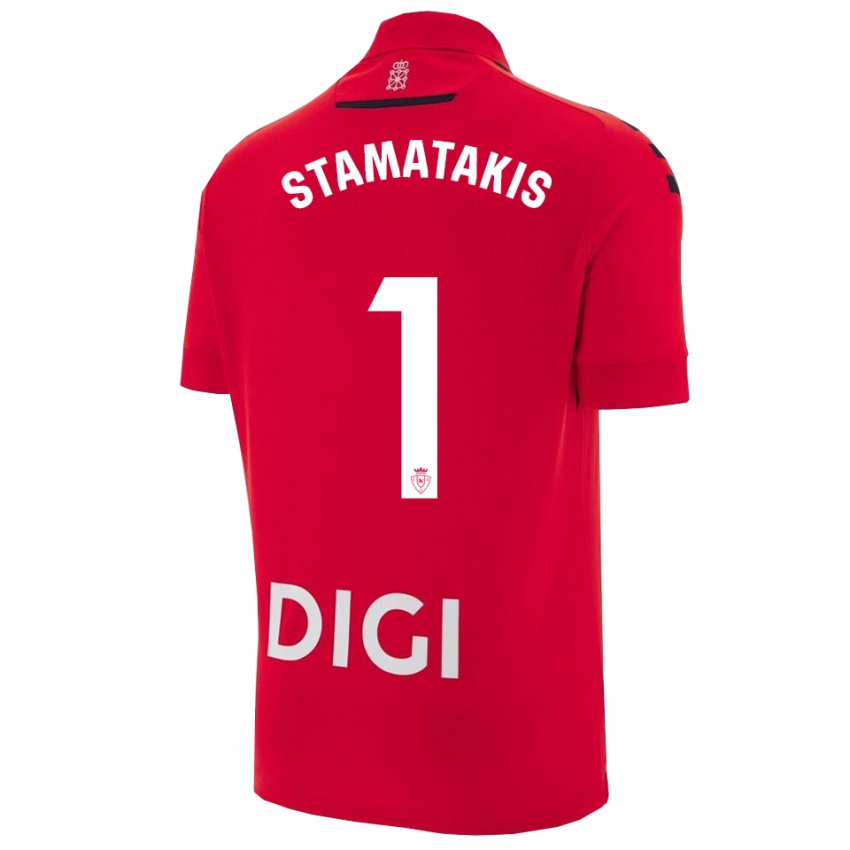 גברים דימיטריוס סטמטאקיס #1 אדום שחור ג'רזי ביתית 2025/26 חולצה קצרה