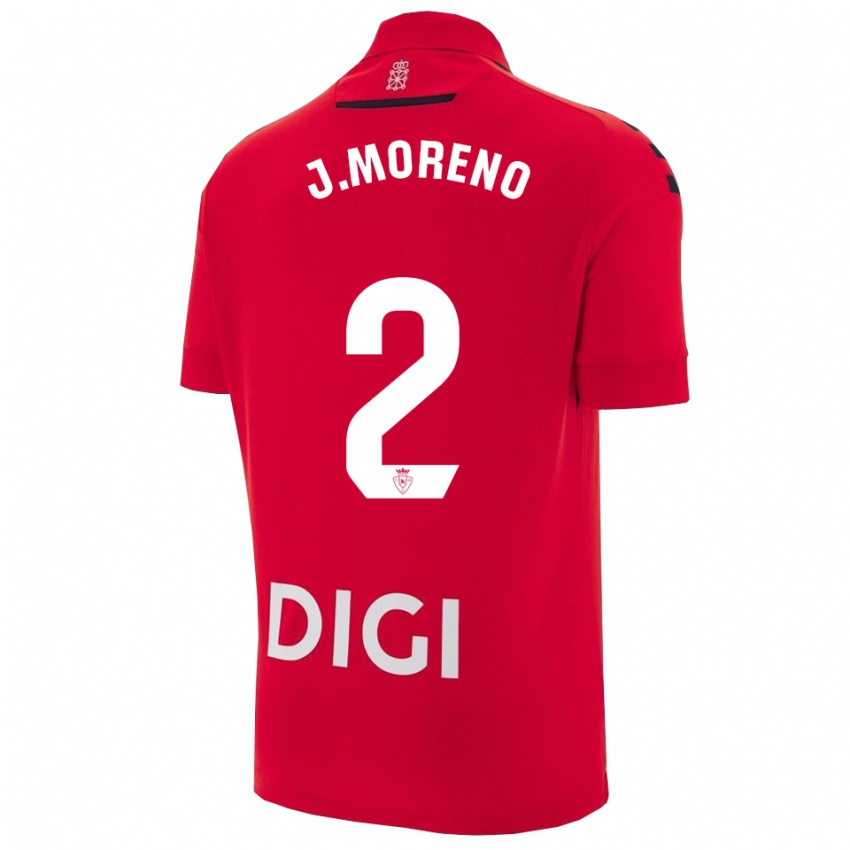 גברים חורחה מורנו #2 אדום שחור ג'רזי ביתית 2025/26 חולצה קצרה