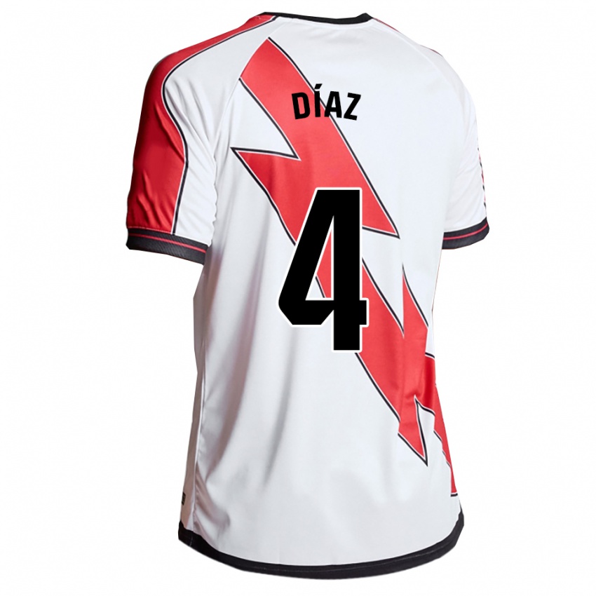 גברים פדרו דיאס #4 לבן אדום ג'רזי ביתית 2025/26 חולצה קצרה