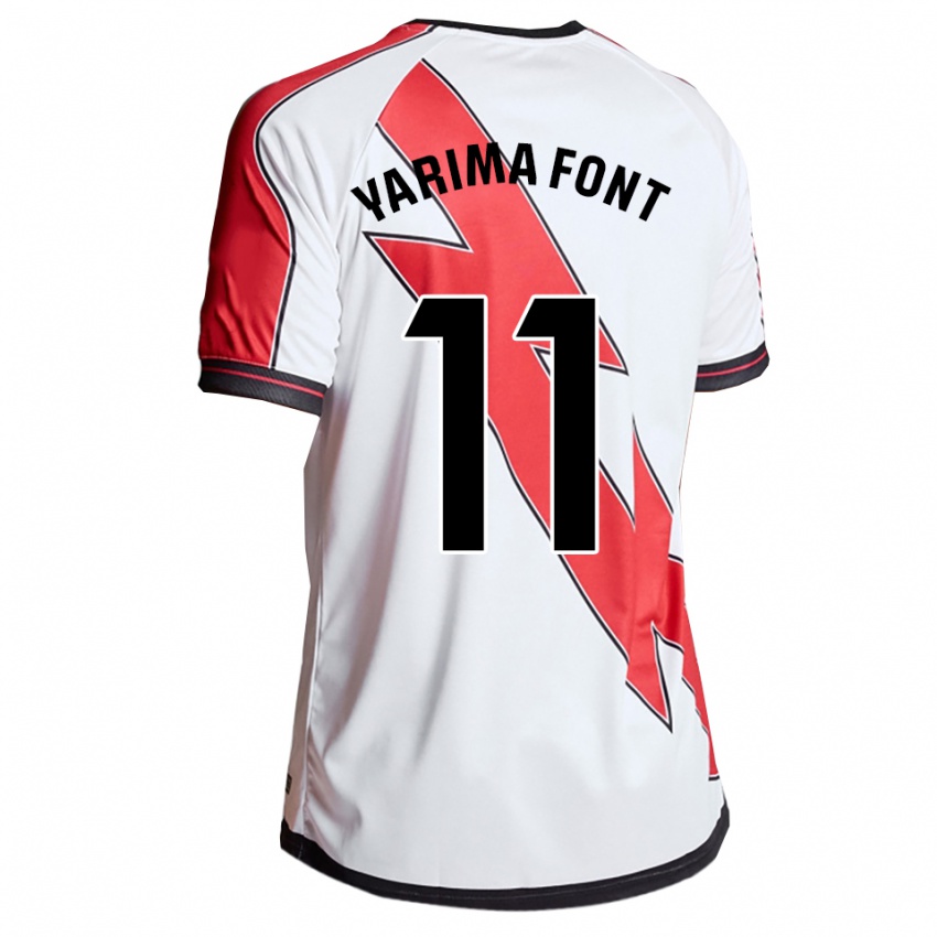 גברים Yarima Font Barrasa #11 לבן אדום ג'רזי ביתית 2025/26 חולצה קצרה