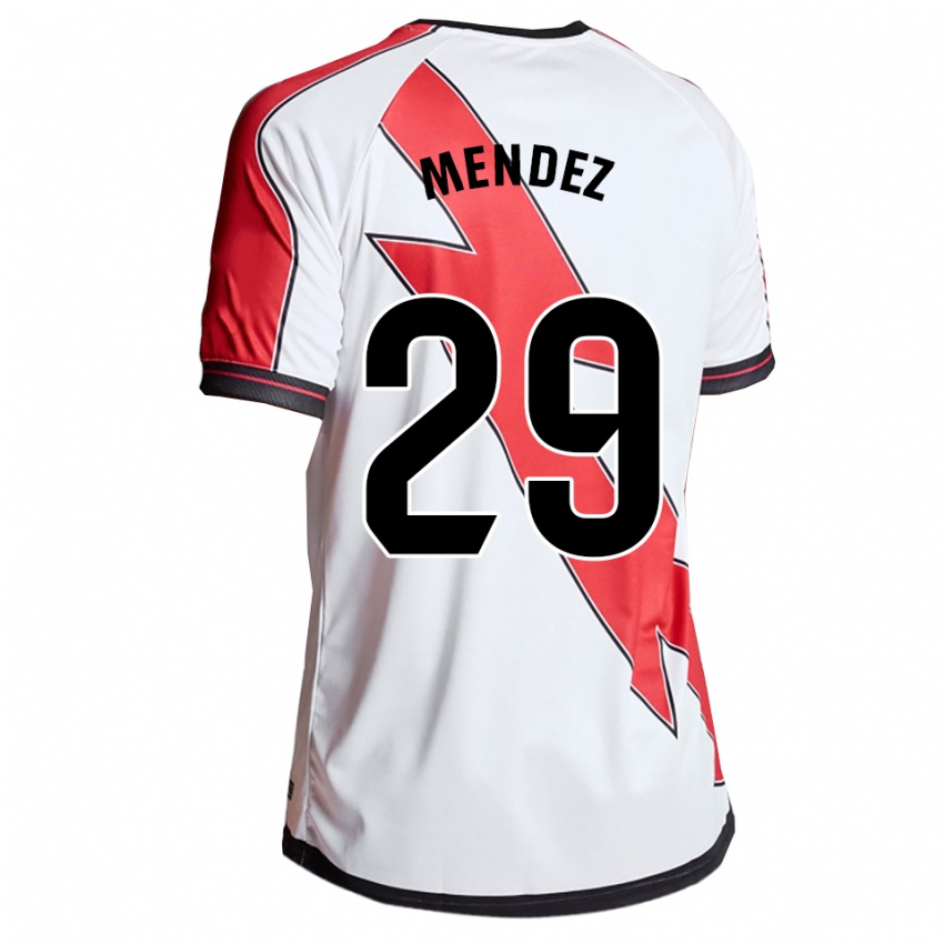גברים דייגו מנדז #29 לבן אדום ג'רזי ביתית 2025/26 חולצה קצרה