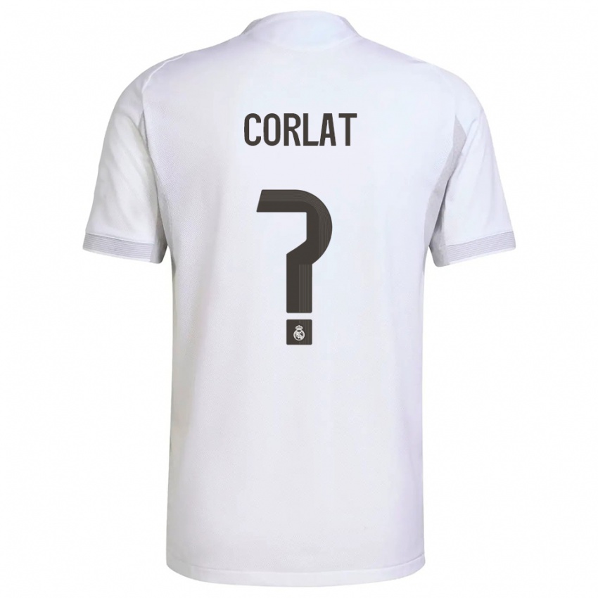 גברים Edu Corlat #0 לבן צהוב ג'רזי ביתית 2025/26 חולצה קצרה