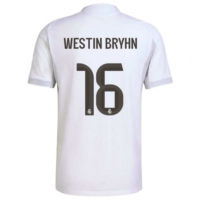 גברים Leon Westin Bryhn #16 לבן צהוב ג'רזי ביתית 2025/26 חולצה קצרה