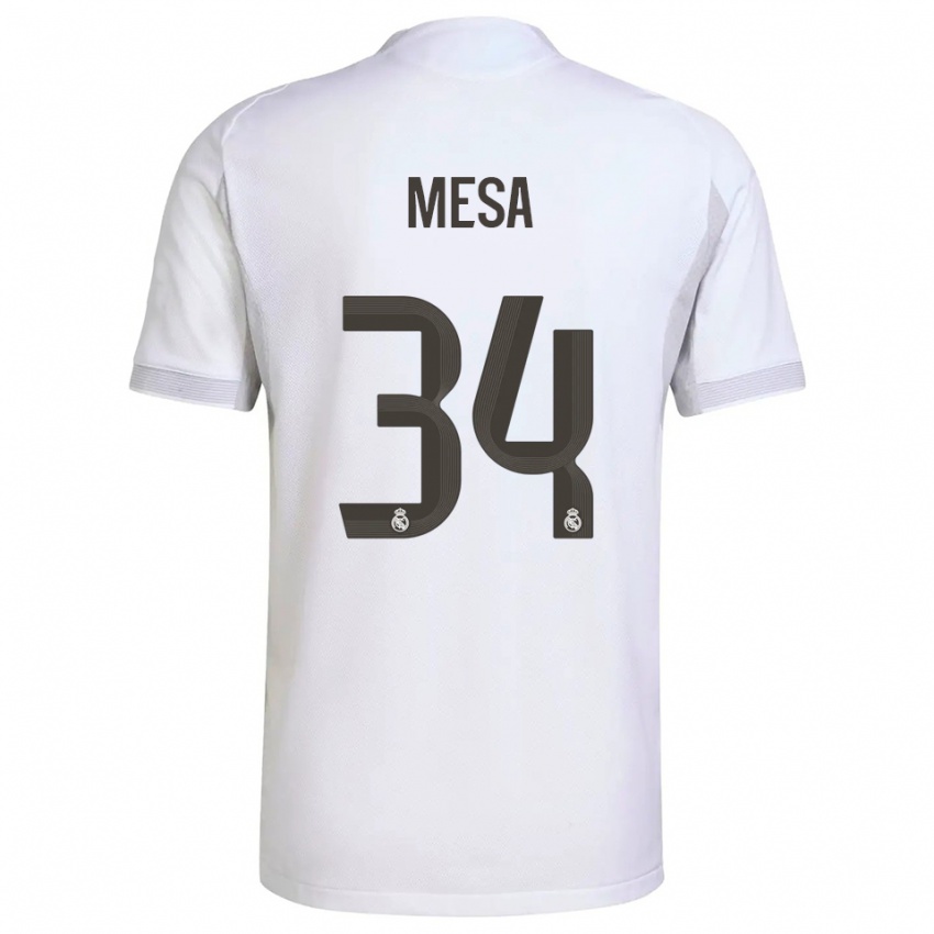 גברים Óscar Mesa #34 לבן צהוב ג'רזי ביתית 2025/26 חולצה קצרה