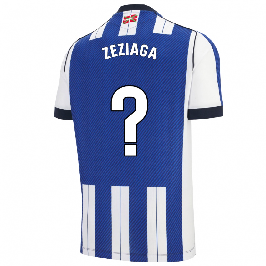 גברים Jokin Zeziaga #0 כחול לבן ג'רזי ביתית 2025/26 חולצה קצרה