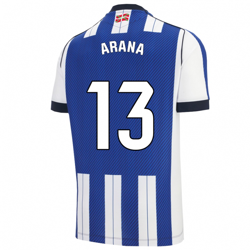 גברים Egoitz Arana #13 כחול לבן ג'רזי ביתית 2025/26 חולצה קצרה
