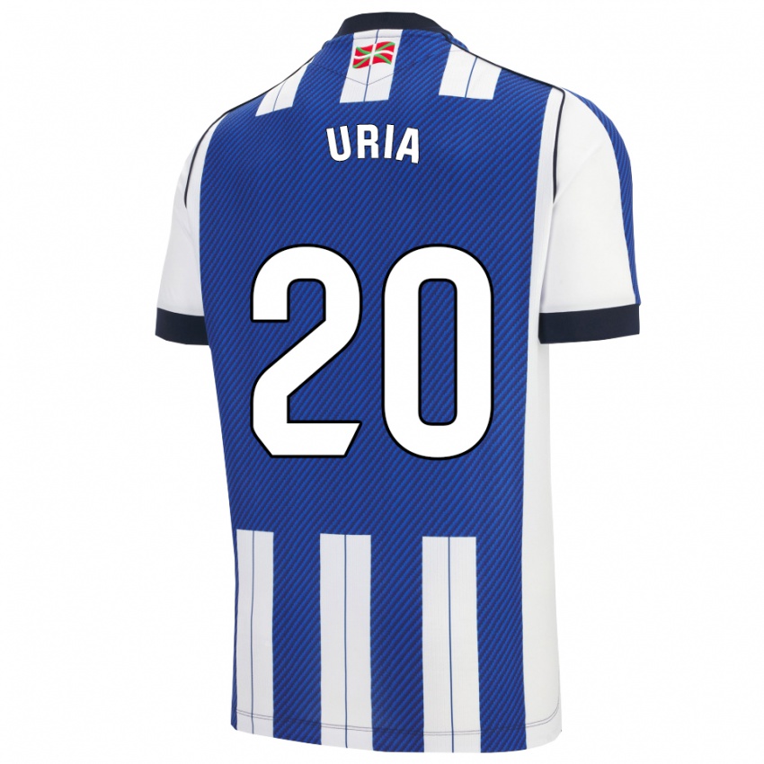 גברים Mirari Uria Gabilondo #20 כחול לבן ג'רזי ביתית 2025/26 חולצה קצרה