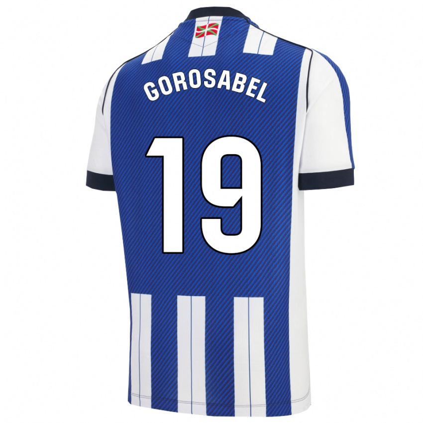 גברים ג'ייס גורוסבל #19 כחול לבן ג'רזי ביתית 2025/26 חולצה קצרה