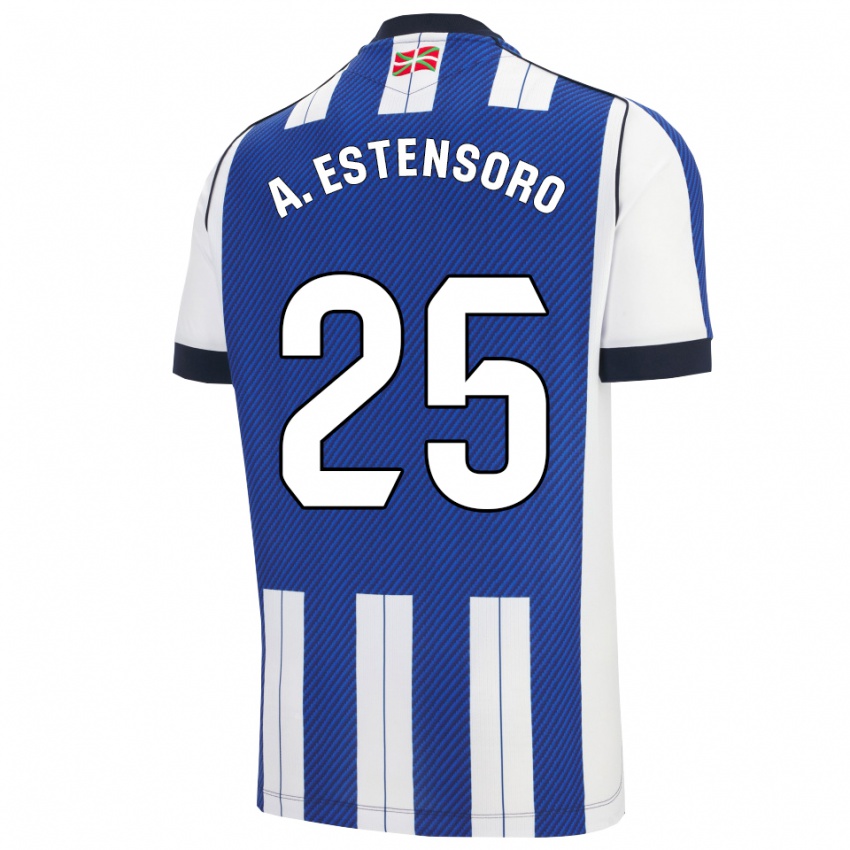 גברים Alazne Estensoro #25 כחול לבן ג'רזי ביתית 2025/26 חולצה קצרה