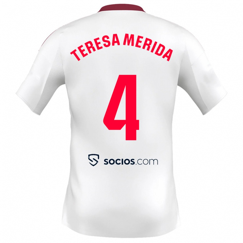 גברים תרסה ממרידה #4 לבן אדום ג'רזי ביתית 2025/26 חולצה קצרה