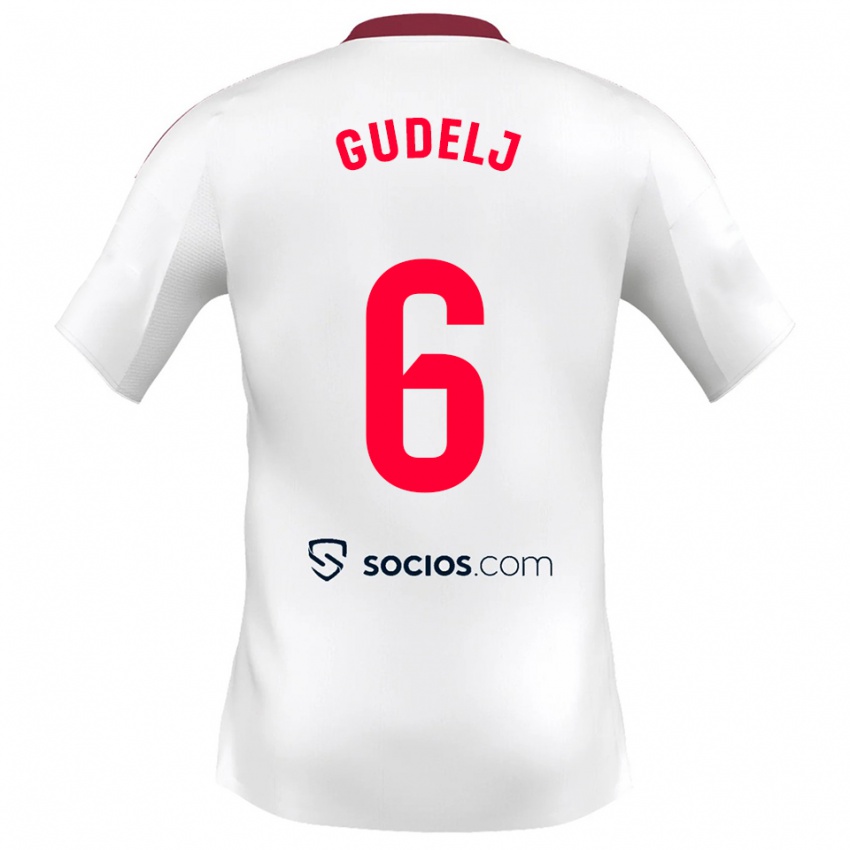 גברים נמניה גודלי #6 לבן אדום ג'רזי ביתית 2025/26 חולצה קצרה