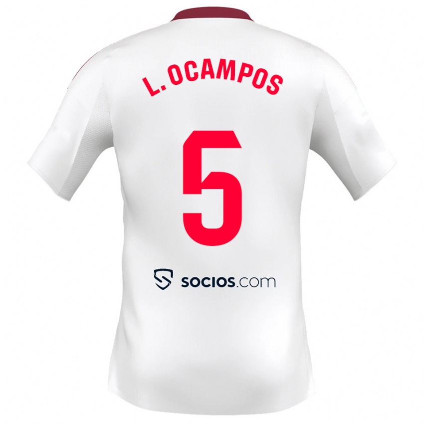 גברים לוקאס אוקאמפוס #5 לבן אדום ג'רזי ביתית 2025/26 חולצה קצרה