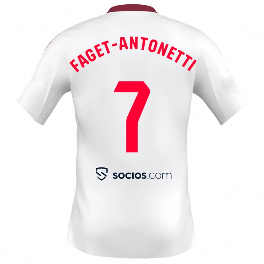 גברים Roméo Faget-Antonetti #7 לבן אדום ג'רזי ביתית 2025/26 חולצה קצרה