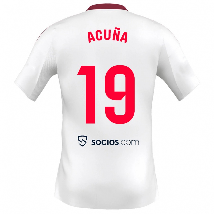 גברים מרכוס אקוניה #19 לבן אדום ג'רזי ביתית 2025/26 חולצה קצרה