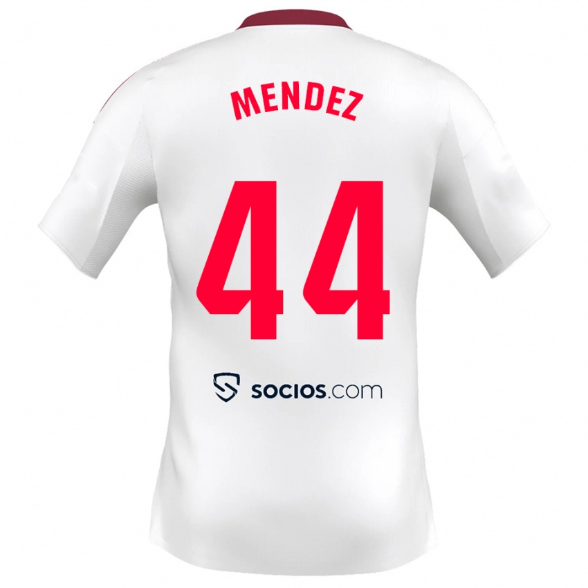 גברים Tomas Mendez #44 לבן אדום ג'רזי ביתית 2025/26 חולצה קצרה