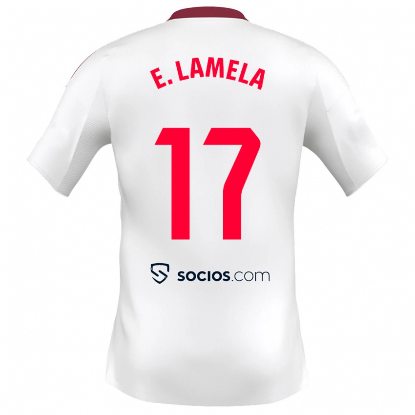 גברים אריק לאמלה #17 לבן אדום ג'רזי ביתית 2025/26 חולצה קצרה