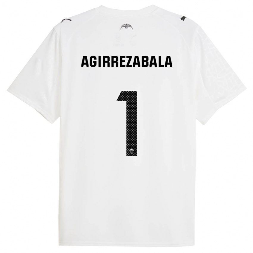 גברים Julen Agirrezabala #1 לבן שחור ג'רזי ביתית 2025/26 חולצה קצרה
