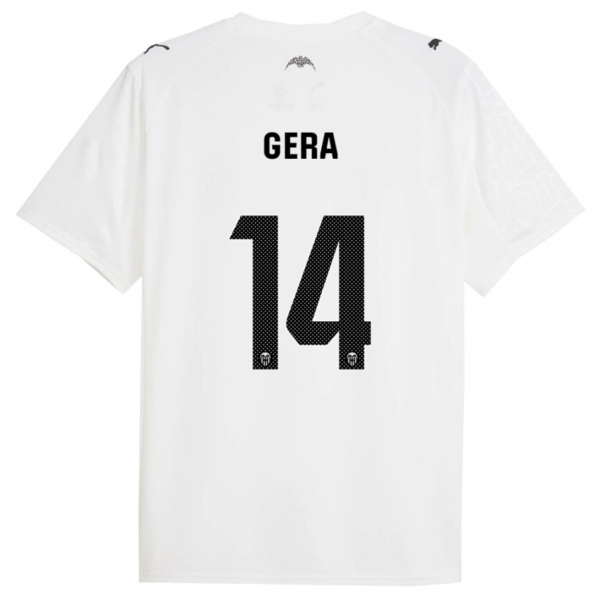 גברים Alin Gera #14 לבן שחור ג'רזי ביתית 2025/26 חולצה קצרה