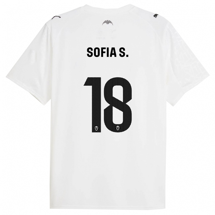 גברים סופיה בלו דה סילבה #18 לבן שחור ג'רזי ביתית 2025/26 חולצה קצרה