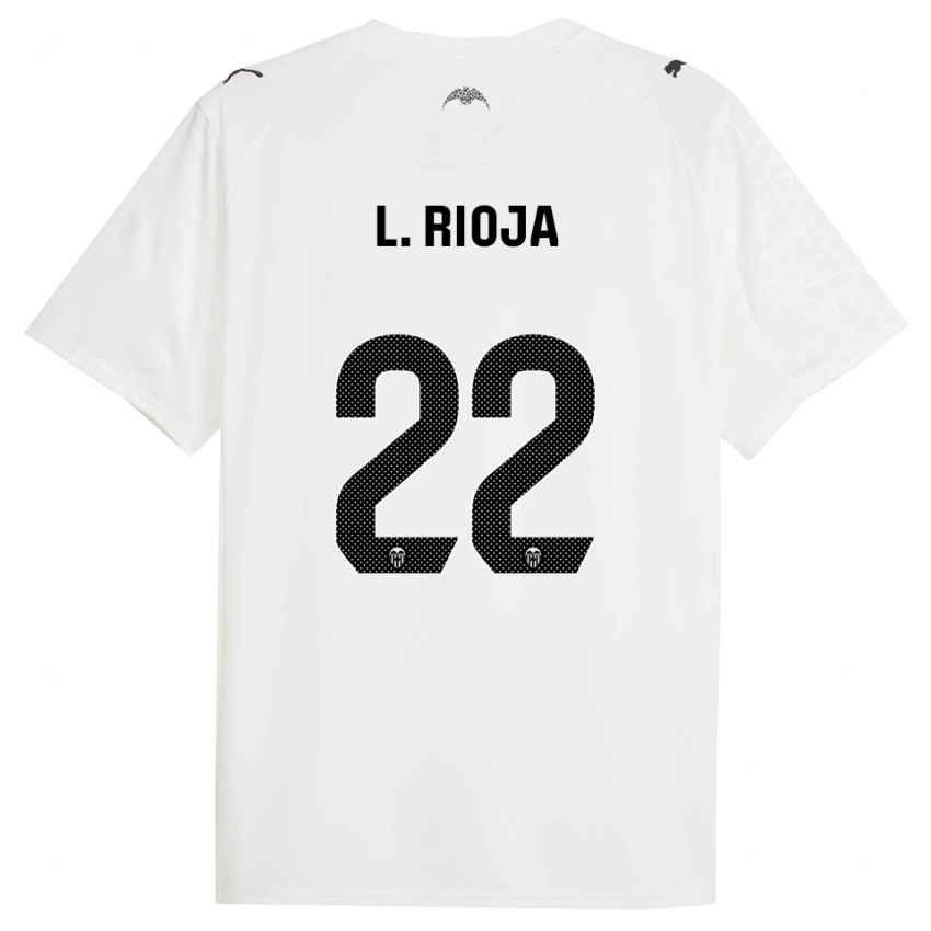 גברים לואיס ריוחה #22 לבן שחור ג'רזי ביתית 2025/26 חולצה קצרה