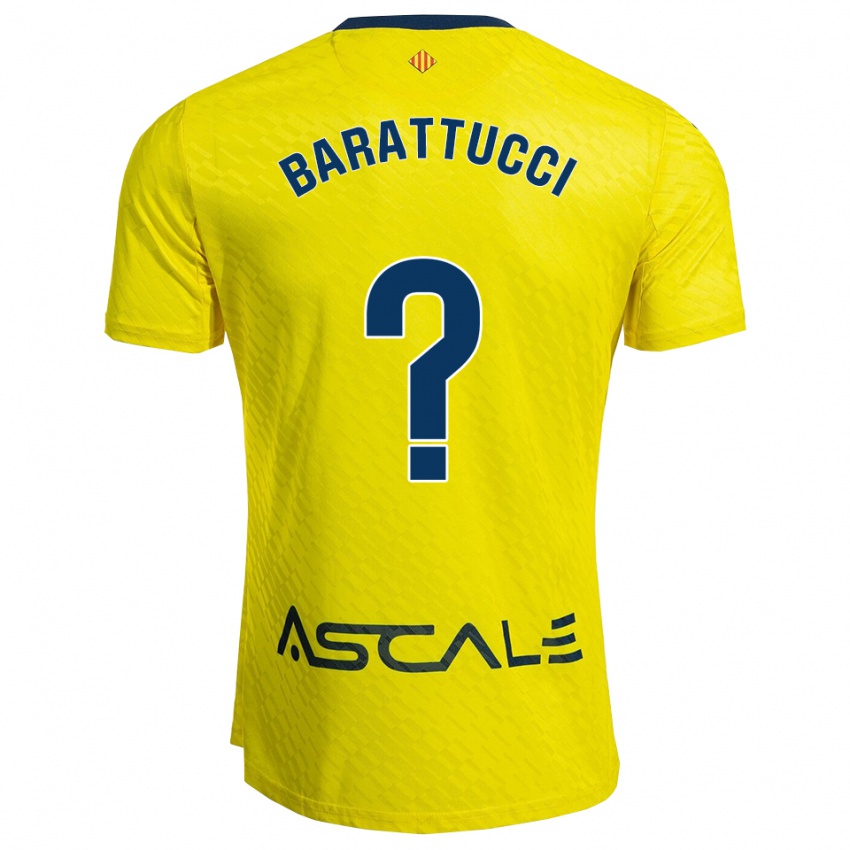 גברים ניקולס באראטוצ'י #0 צהוב נייבי ג'רזי ביתית 2025/26 חולצה קצרה